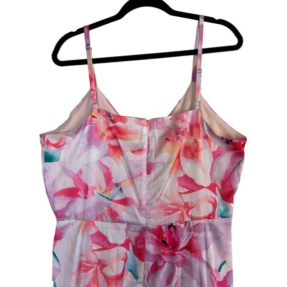 NEW (missing belt) Tahari Sleeveless Faux Wrapped Floral Dress Size L - Picture 4 of 6